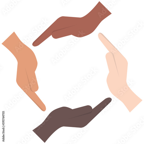 Harmony Hand Holding And Peace Between Race
