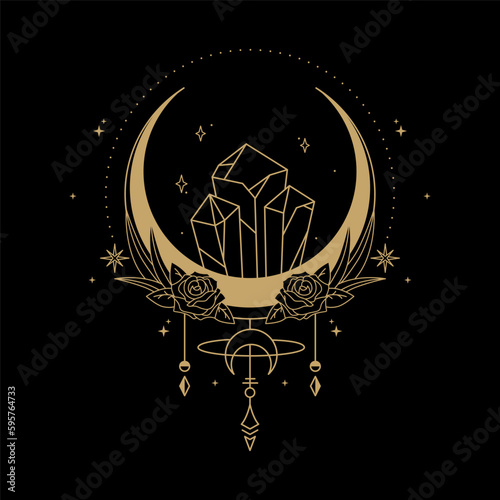 mysterious golden magical diamond vector design