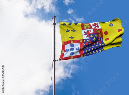 Lesser Heraldic Standard of the Kingdom of the Two Sicilies - Waving Flag photo