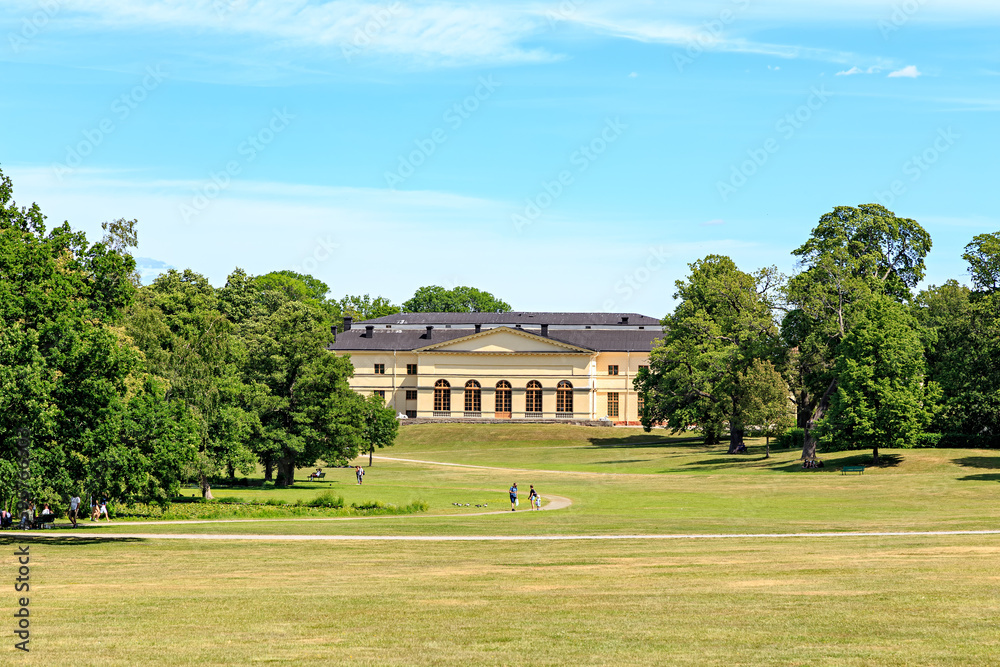 Stockholm, Sweden - June 23, 2019: Drottningholm Palace Garden, Drottningholm Theater
