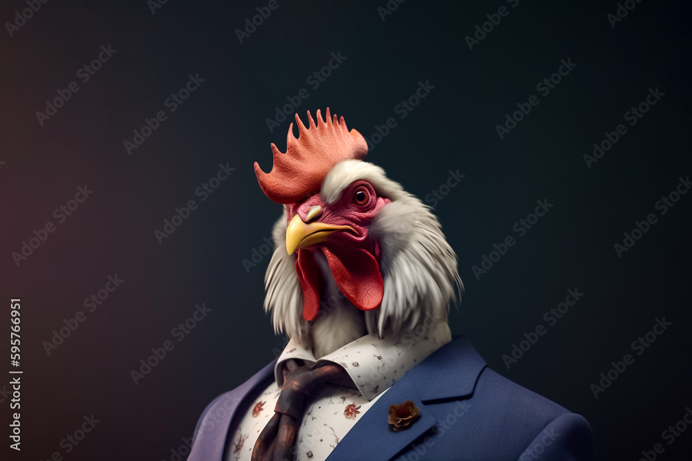 a male chick in a business suit is a fun and playful image that's perfect for brands that embrace a youthful and energetic vibe. generative AI.