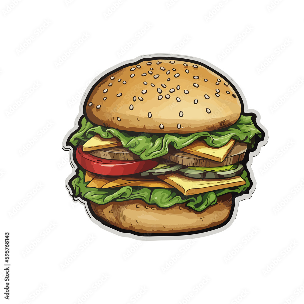 hamburger on white background