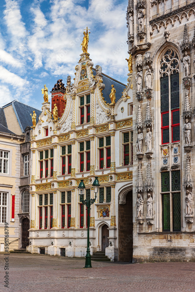 The buildings of the Brugse Vrije (Liberty of Bruges) - Renaissance Hall on Burg Square in Brugge