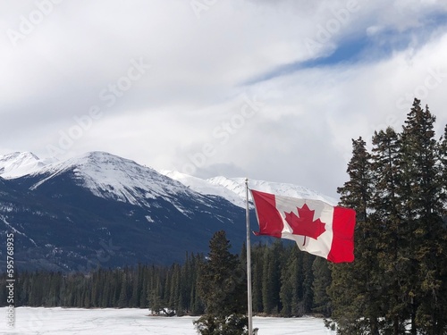 Canadian Flag in Jasper