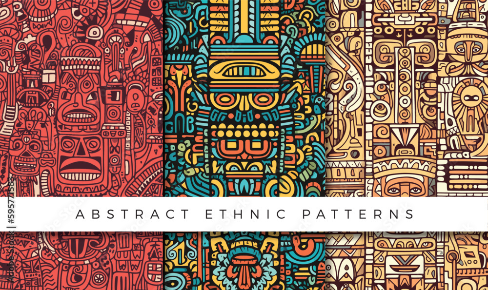 Abstract ethnic pattern illustration backgrounds
