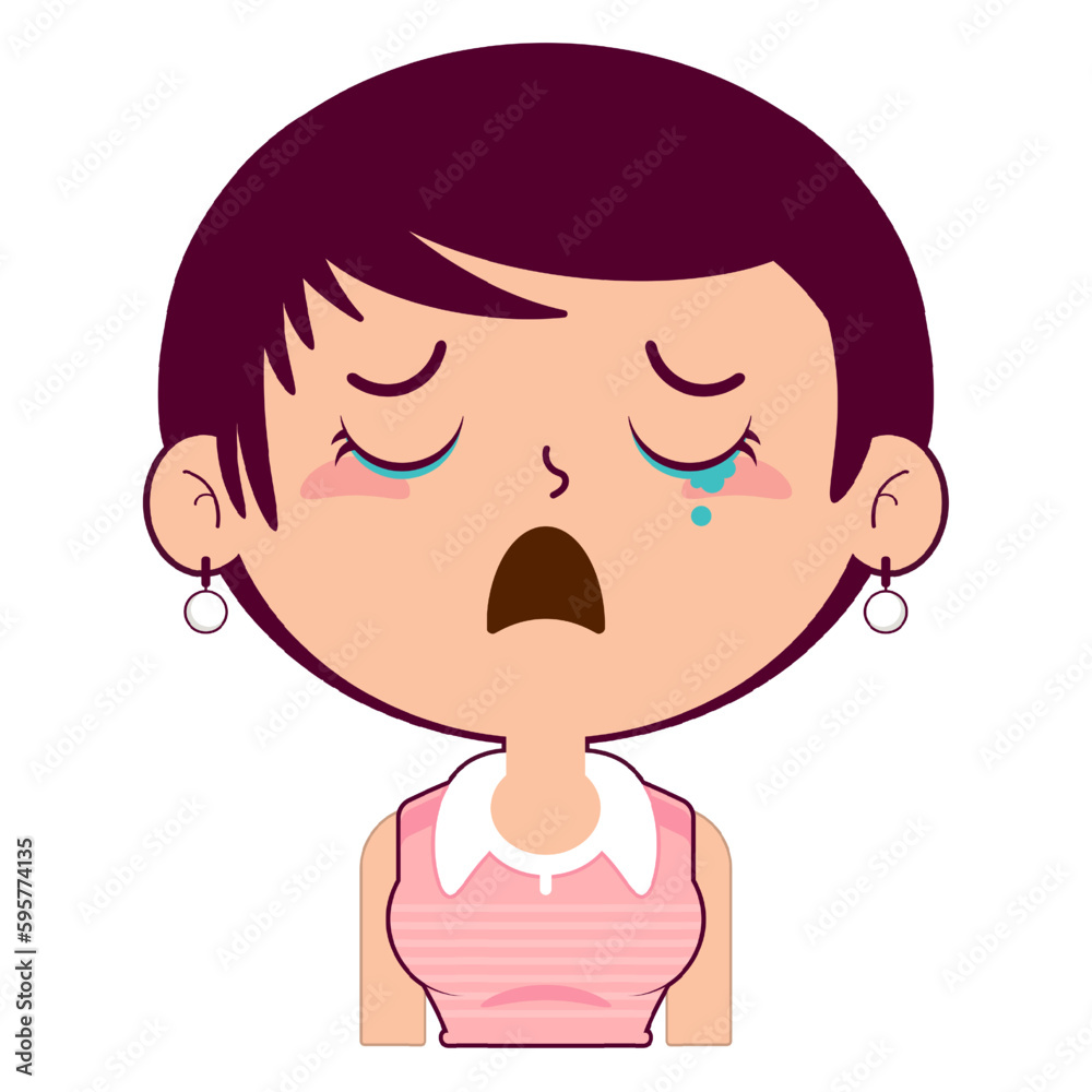 girl crying and scared face cartoon cute girl crying and scared face cartoon cute