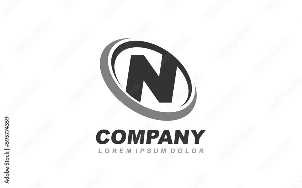 Fototapeta premium N Logo letter with CIRCLE concept for template 