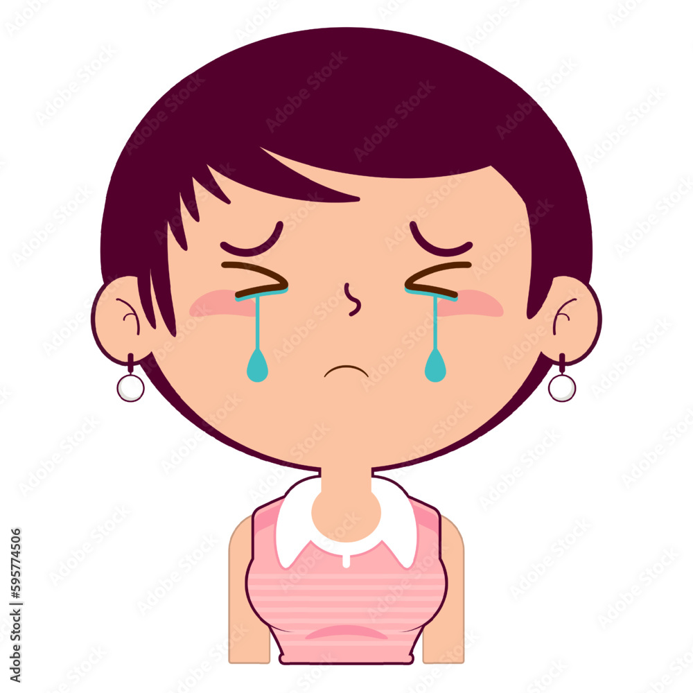girl crying and scared face cartoon cute girl crying and scared face cartoon cute