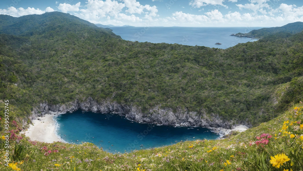 Naklejka premium view of the lake, created with ai