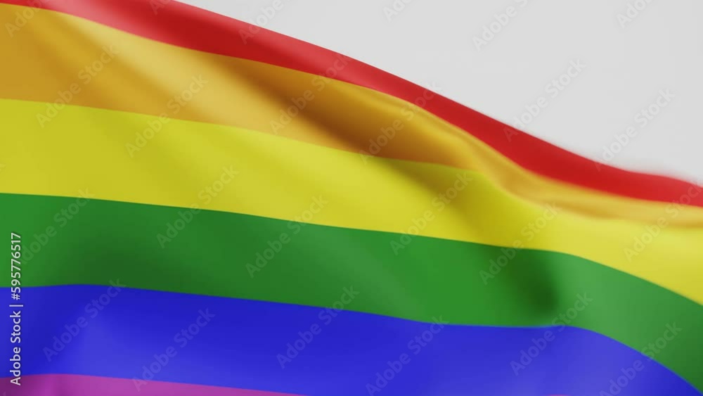 Close up of rainbow colored flag animation waving in wind - LGBT, Gay Pride And Lesbian Pride Flag Close up of rainbow colored flag animation waving in wind - LGBT, Gay Pride And Lesbian Pride Flag
