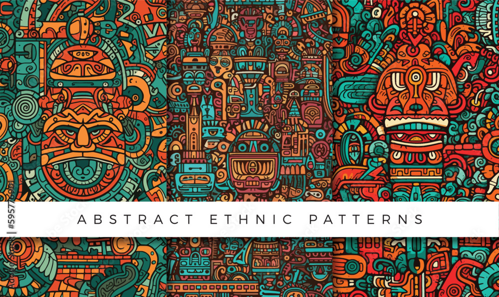 Abstract ethnic pattern illustration backgrounds
