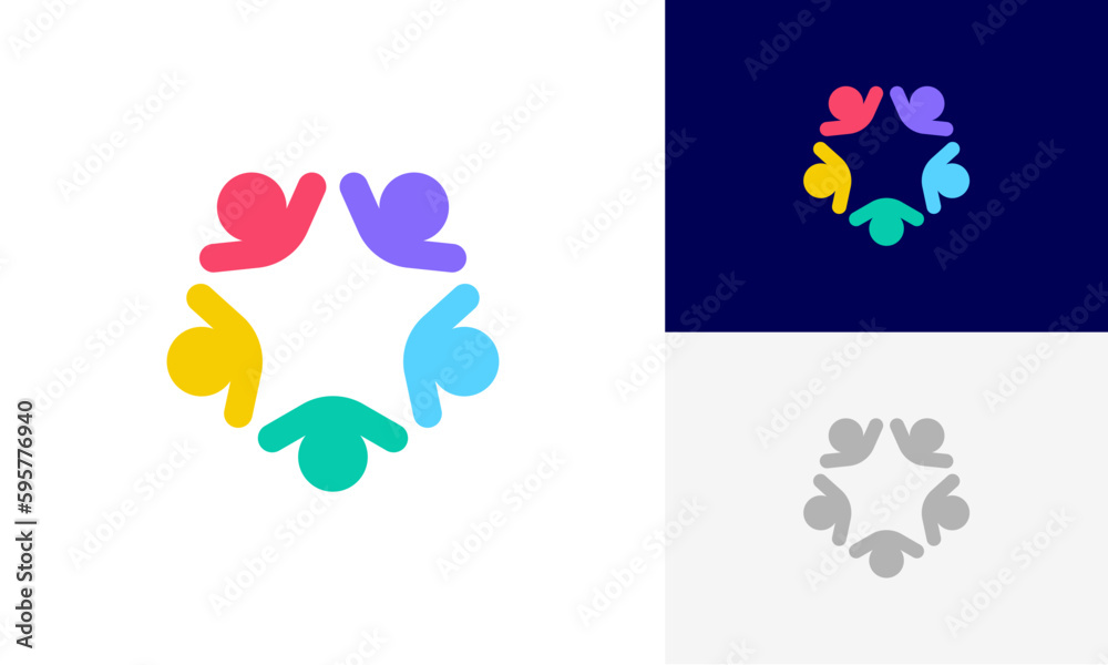 star community, social star, community people, social community, global community, human family logo abstract design vector