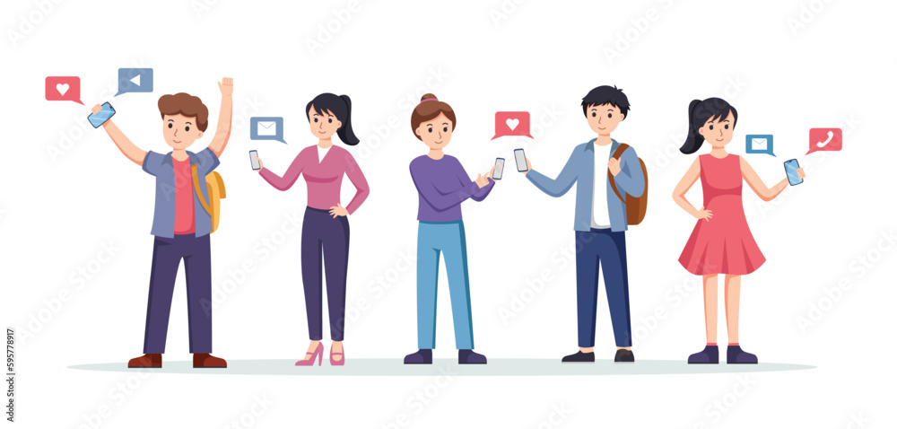 people using smartphone isolated vector illustration
people using smartphone isolated vector illustration