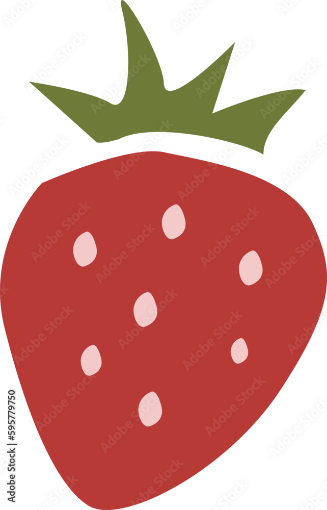 Strawberry cute flat vector illustration Strawberry cute flat vector illustration