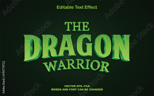 fantasy 3d green dragon warrior text effect, Dragon warrior text effect