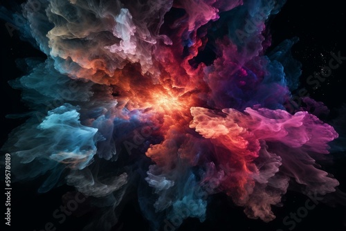 Sophisticated arrangement of multicolored nebulae in cosmos. Generative AI