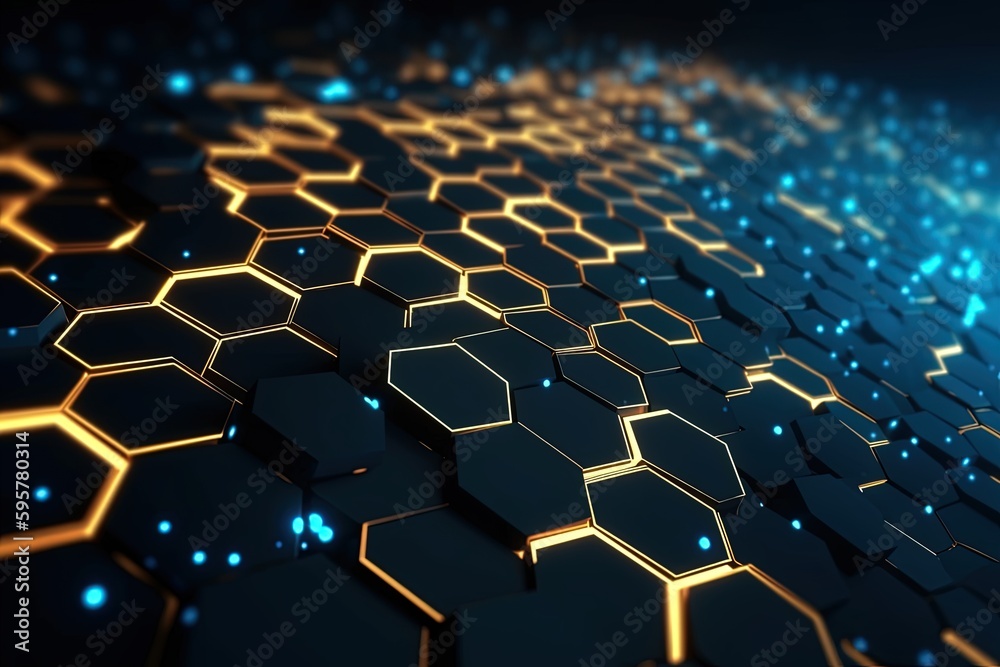 abstract futuristic background with gold blue glowing neon moving high speed wave lines and bokeh lights. Data transfer concept Fantastic wallpaper, Ai Generative abstract futuristic background with gold blue glowing neon moving high speed wave lines and bokeh lights. Data transfer concept Fantastic wallpaper, Ai Generative