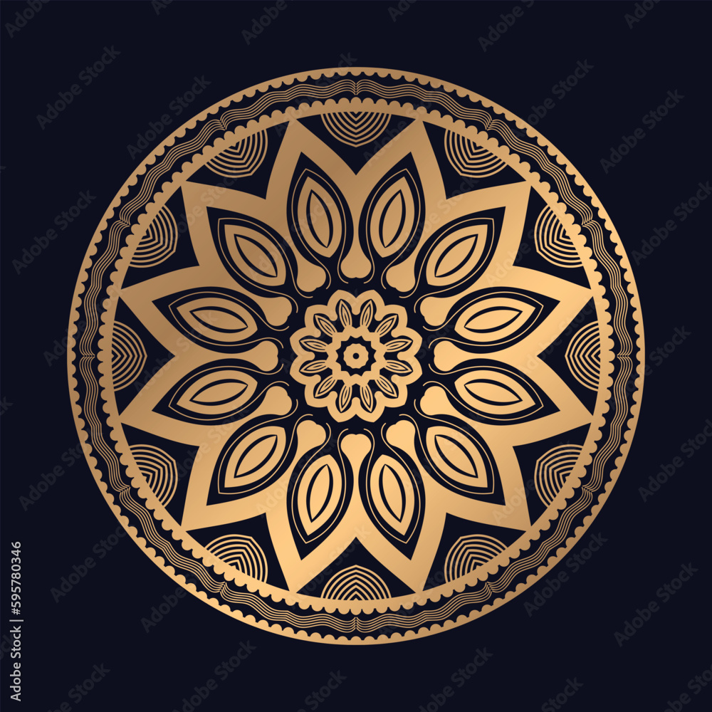 Luxury Golden  ornamental mandala design background Vector Template