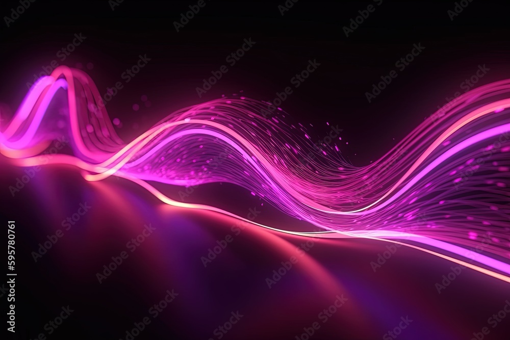 abstract futuristic background with pink blue glowing neon moving high speed wave lines and bokeh lights. Data transfer concept Fantastic wallpaper, Ai Generative abstract futuristic background with pink blue glowing neon moving high speed wave lines and bokeh lights. Data transfer concept Fantastic wallpaper, Ai Generative