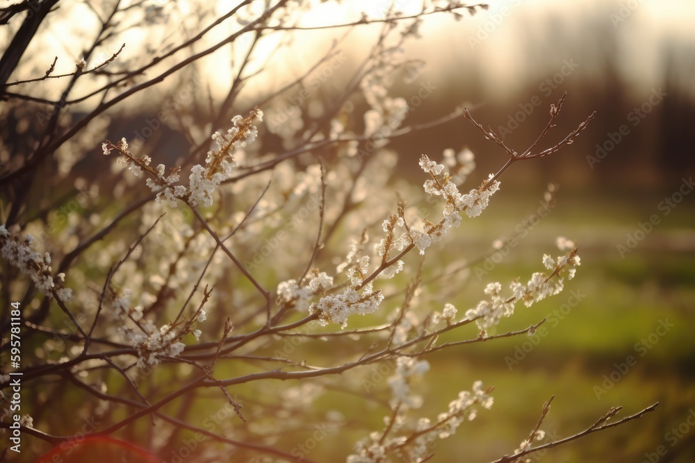 This photo captures the stunning beauty of spring with blooming cherry blossom trees. Generative AI This photo captures the stunning beauty of spring with blooming cherry blossom trees. Generative AI
