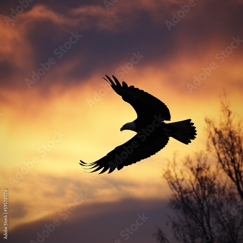 eagle in sunset © Sirinporn