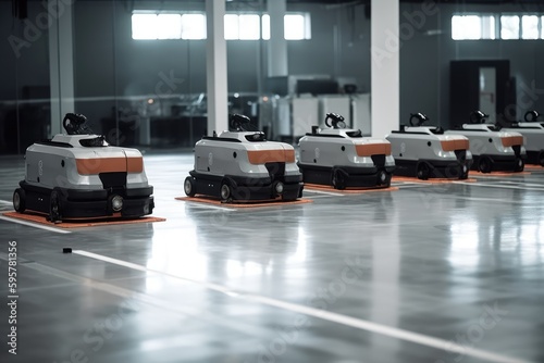 Team of robotic cleaners. Generative AI