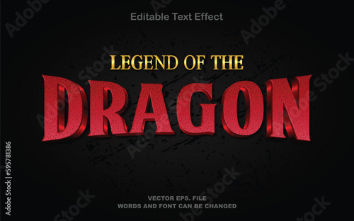 Red dragon text effect, Dragon legend 3d premium text effect