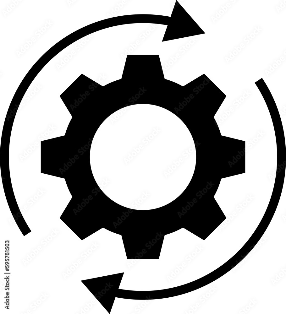 Gear workflow progress icon. PNG