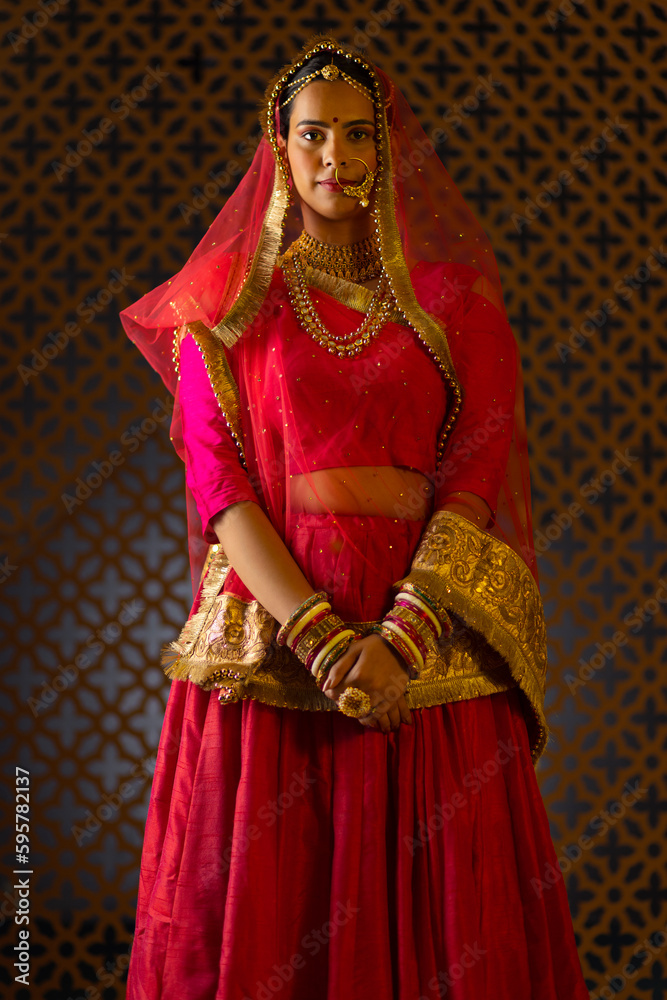 Portrait of Rajput woman in traditional outfit Portrait of Rajput woman in traditional outfit