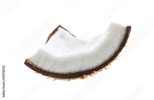 Coconut pieces isolated on  transparent png