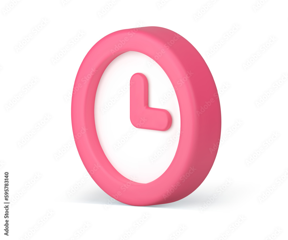 Time counter hour minute measure stopwatch countdown pink isometric 3d icon realistic vector Time counter hour minute measure stopwatch countdown pink isometric 3d icon realistic vector