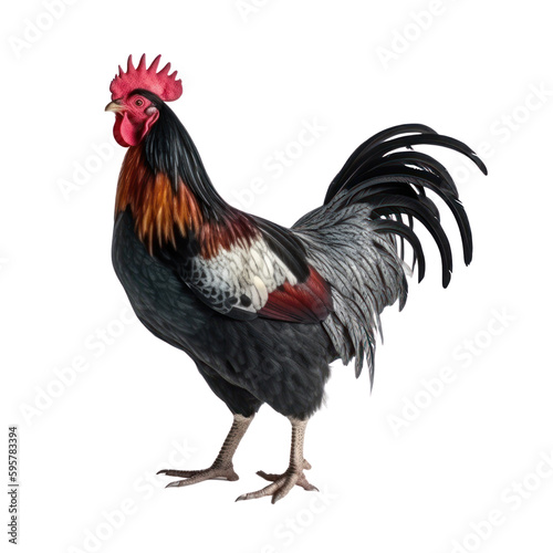 Fotografija rooster isolated on transparent background, PNG, Generative AI