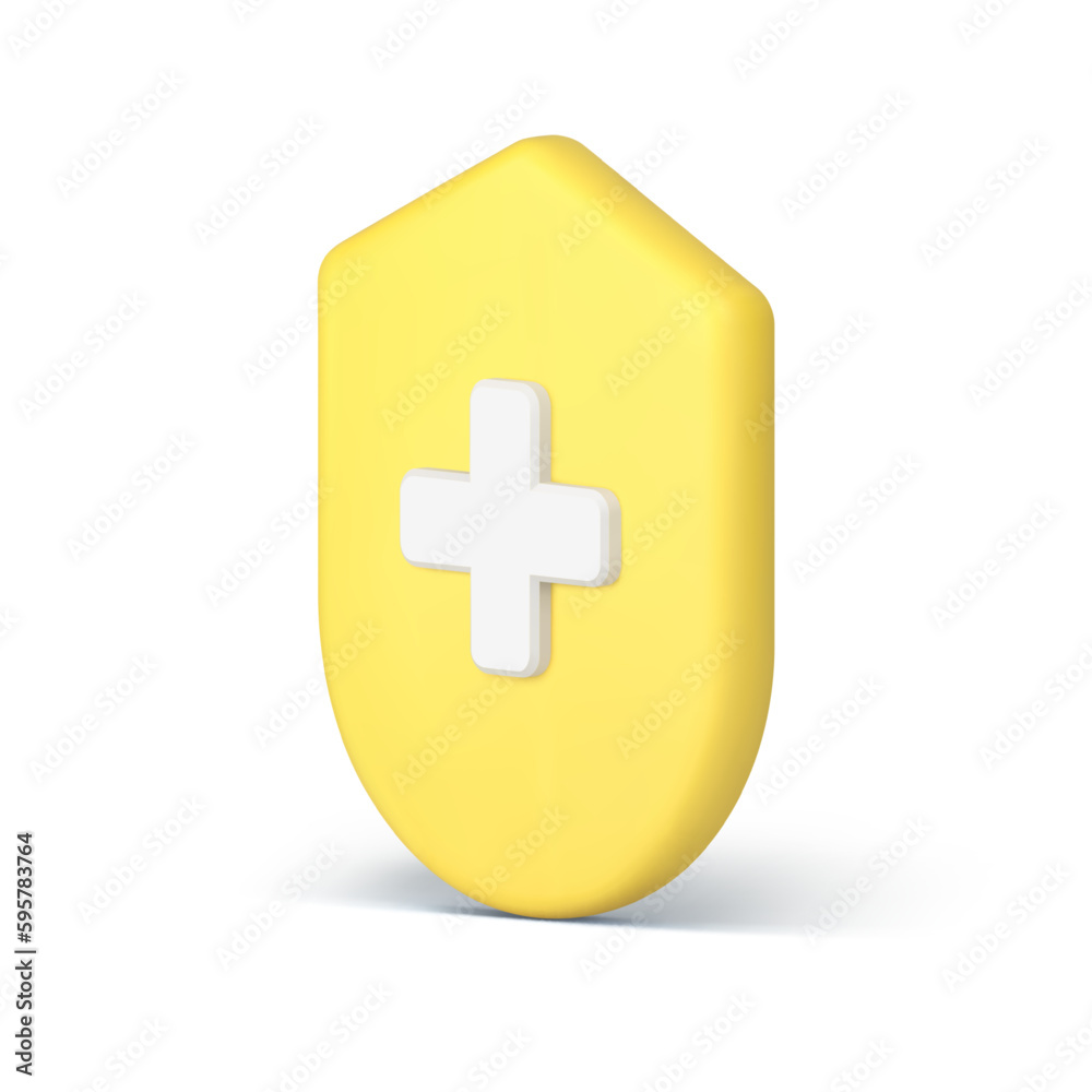 Fototapeta premium Healthcare immune system protection pharmacy hospital healthcare 3d icon realistic vector