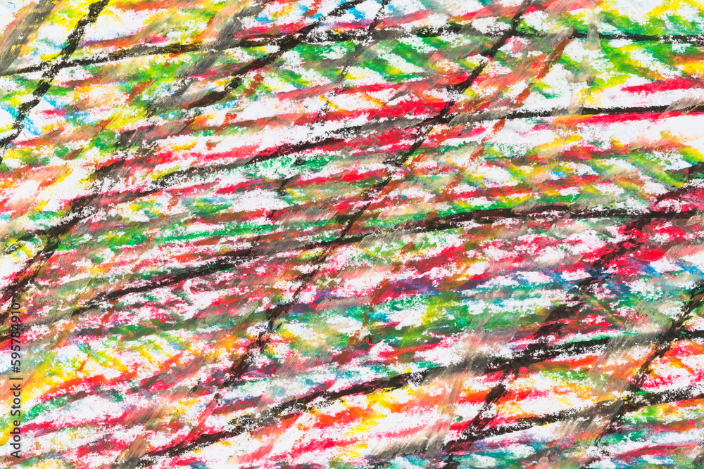 Crayon drawing texture of different colors - abstract background