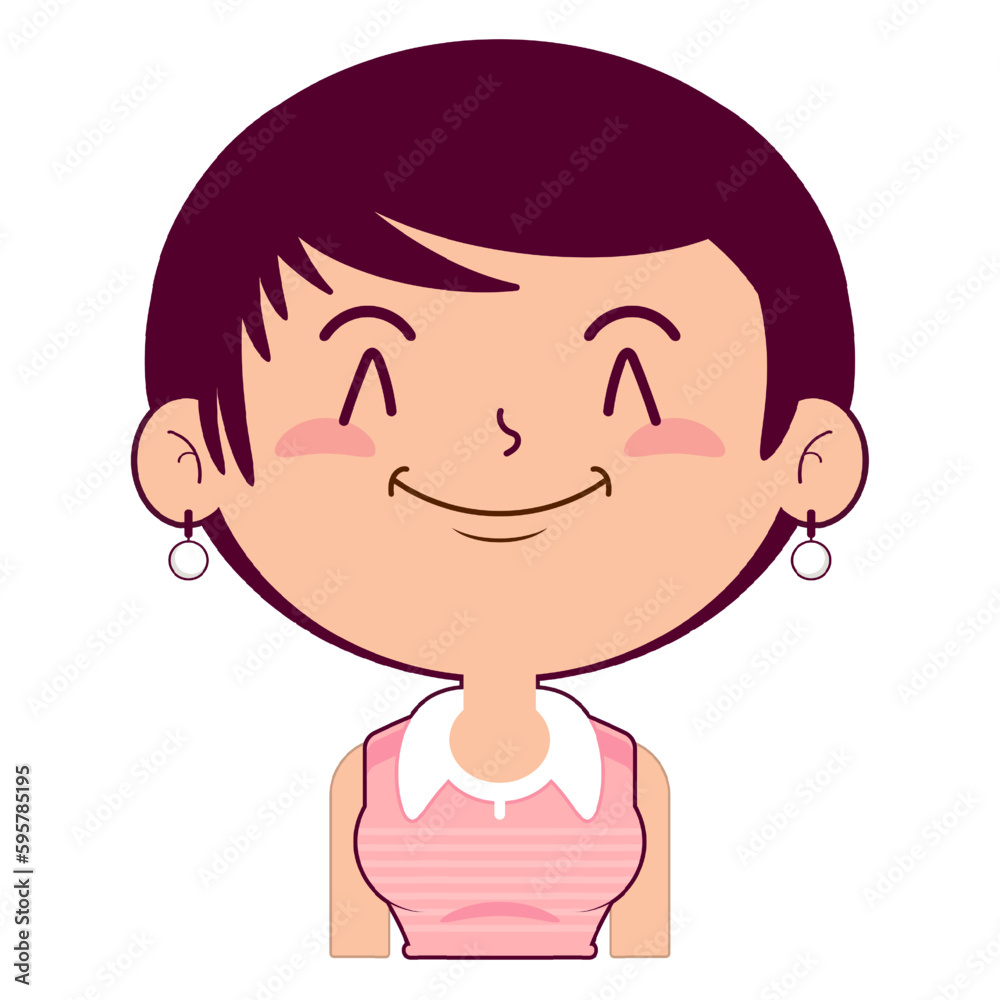 girl smile face cartoon cute