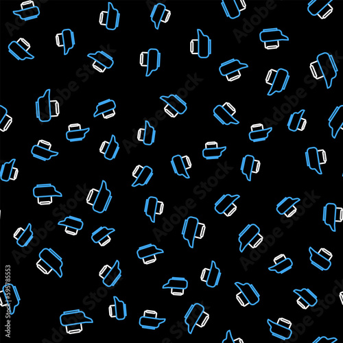 Line Bedpan icon isolated seamless pattern on black background. Toilet for bedridden patients. Vector