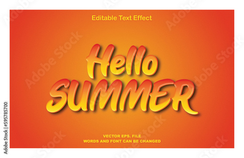 Hello summer 3d editable text effect, hello summer liquid style premium text effect, summer  3d text effect