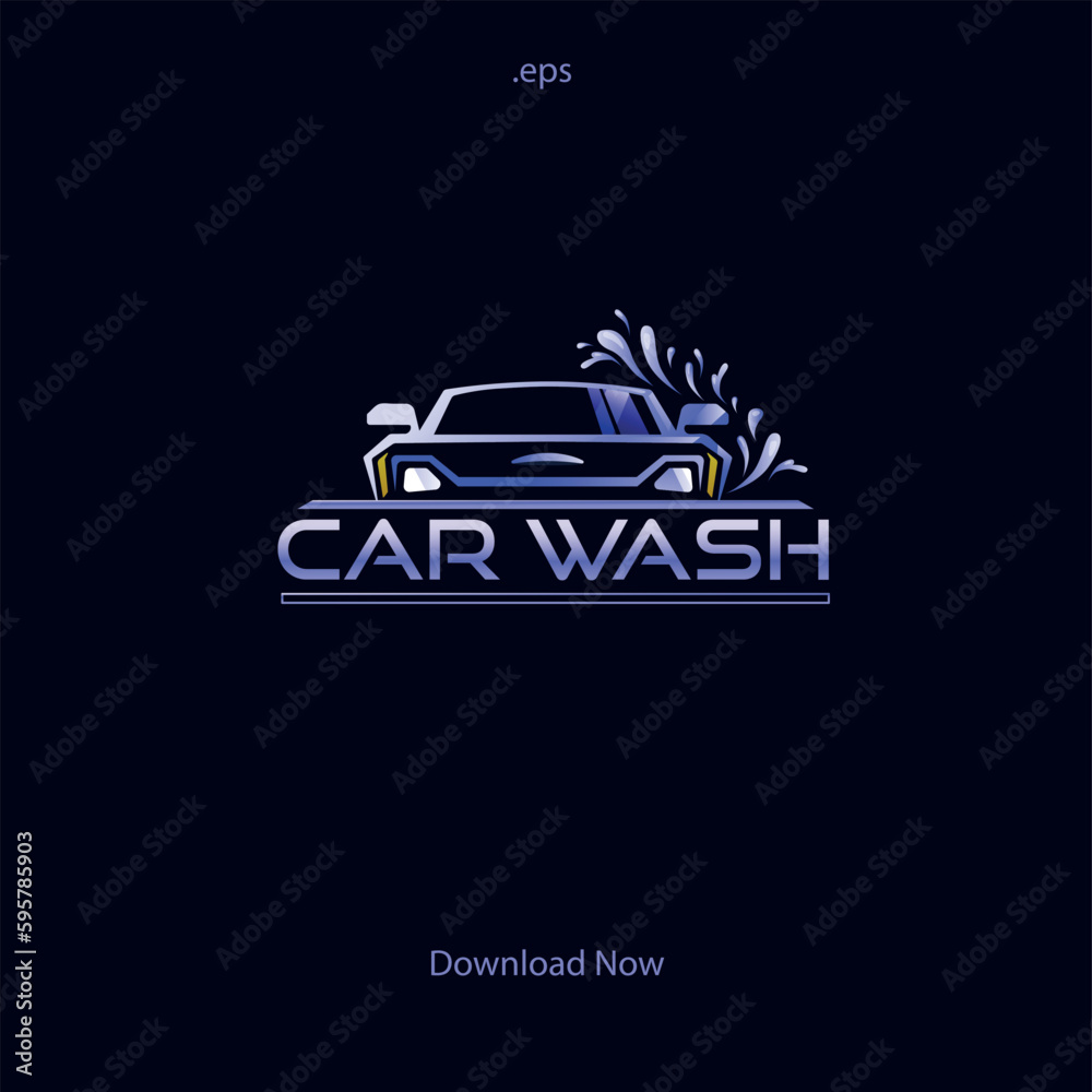 
Automobile Car washing and glossy shining logo, vector illustration. 