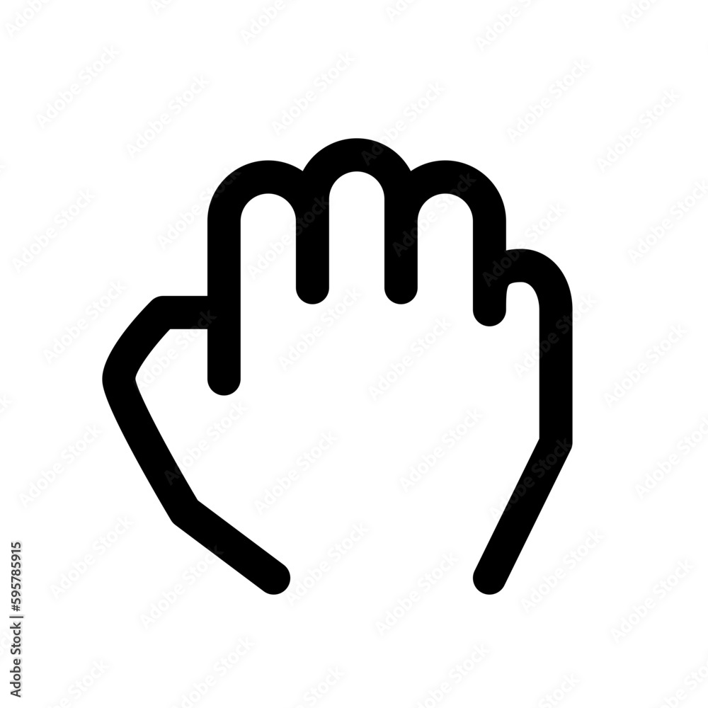 手, グー, 拳, 握る, 片手を表すラインスタイルのアイコン 手, グー, 拳, 握る, 片手を表すラインスタイルのアイコン