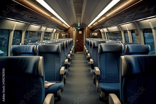 British Rail First-Class Interior, Luxury Train Travel, Comfort and Sophistication, Modern Amenities, Premier Service.