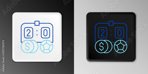 Line Soccer football betting money icon isolated on grey background. Football bet bookmaker. Soccer betting online make money. Colorful outline concept. Vector