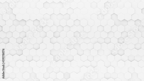 White hexagons background or backdrop with copy space for text