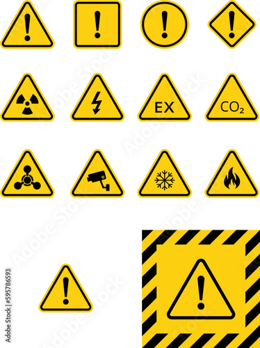 Warning sign icon in flat style. Attention symbol for your web site design, app, logo. Vector illustration.