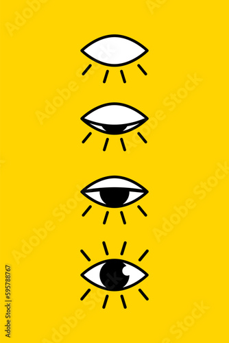 Minimal poster open and closed eye
