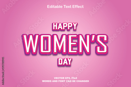 Women's day text effect, happy women's day 3d editable text effect, women's day premium text effect