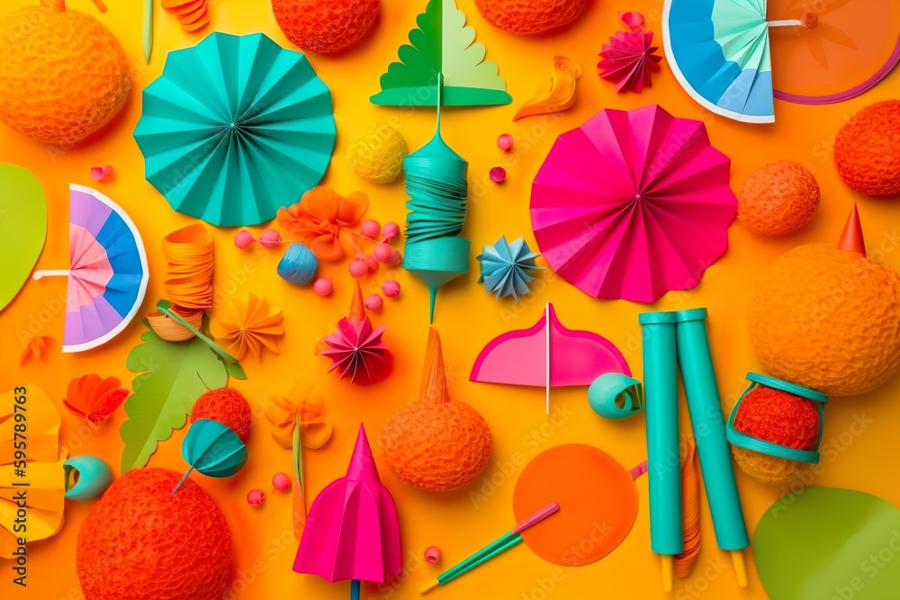 Colorful vivid summer background Generative AI