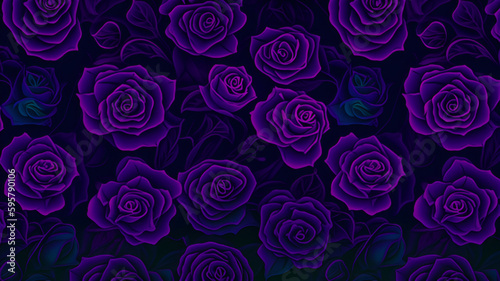 Purple Rose Wallpaper Background | Generative AI 