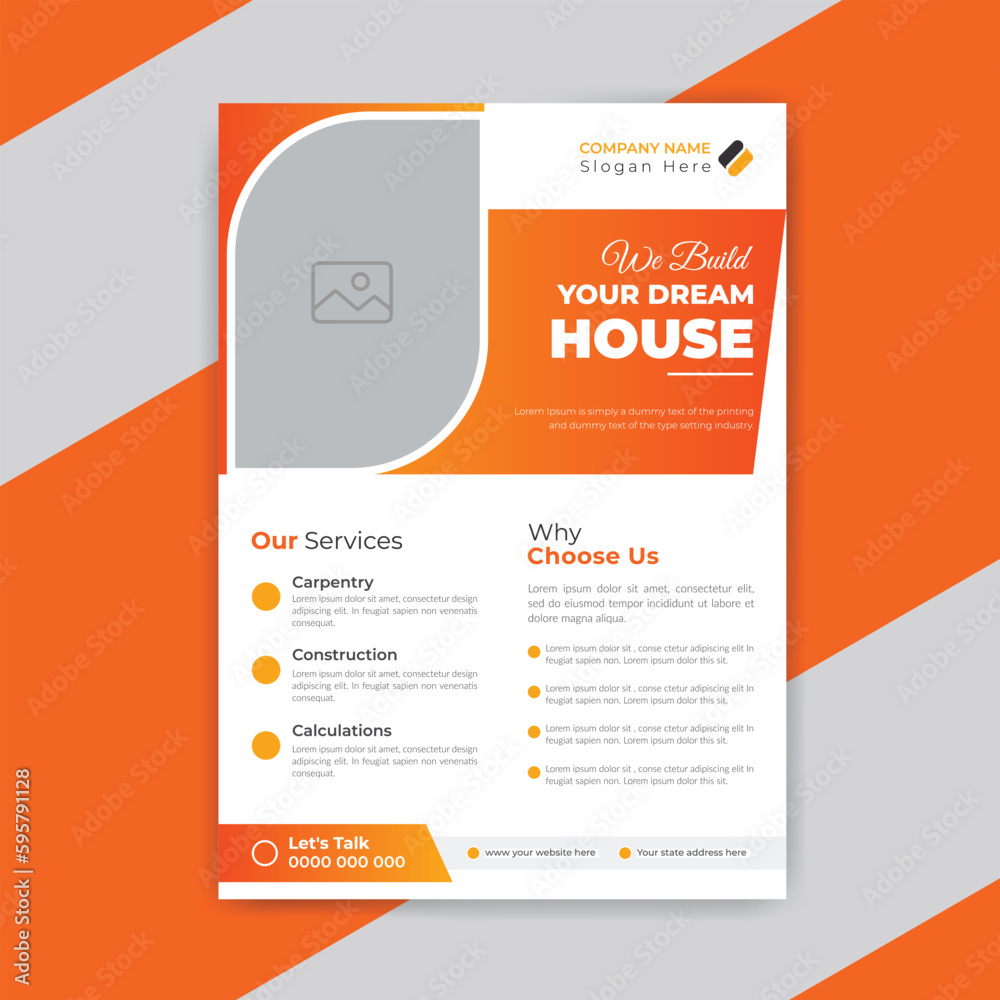 Construction and renovation business flyer template
