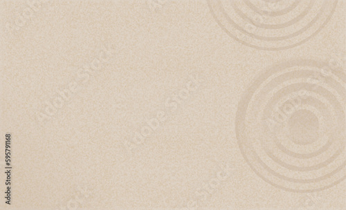 Sand beach texture with simple spiritual patterns in Japanese Zen Garden with concentric circles and parallel lines raked on smooth sandy surface background,Harmony,Meditation,Zen like concept
