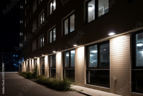 external lighting of buildings. AI Generated